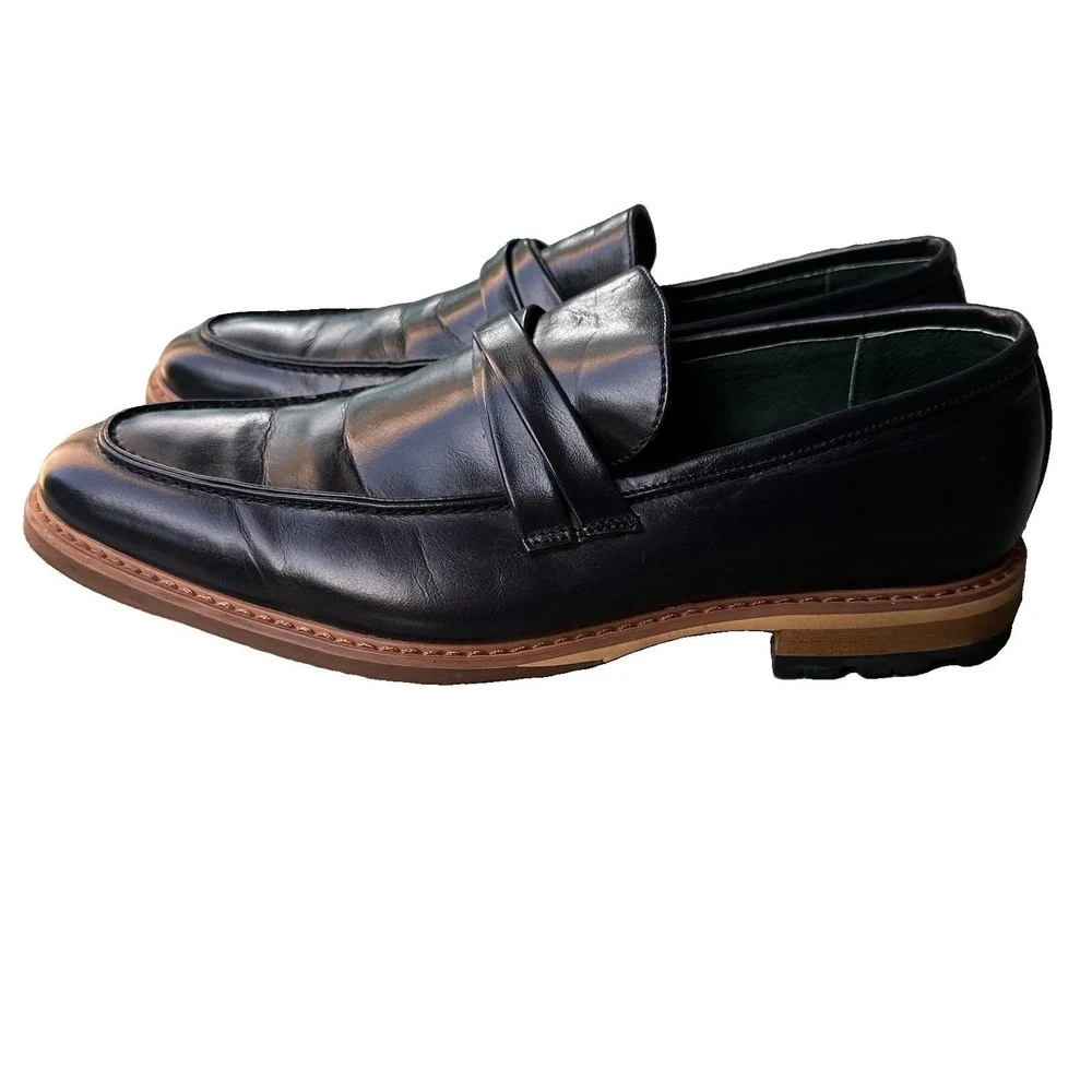 Todd Welsh  Pablo Loafer Dress Shoes Men's Size 10D US Navy Blue Leather 72652